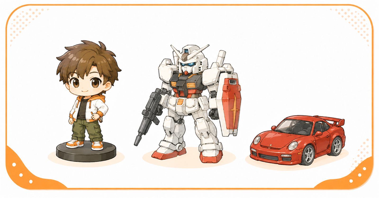 ホビー用品の買取イラスト