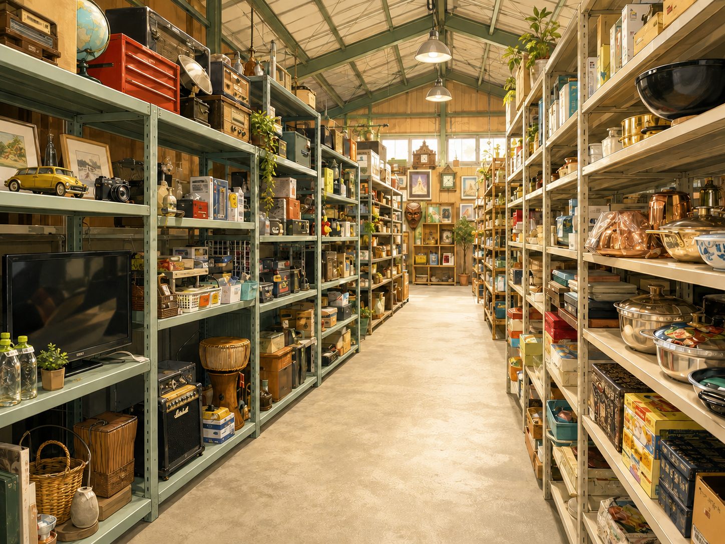 店内の様子（骨董・陶器エリア）