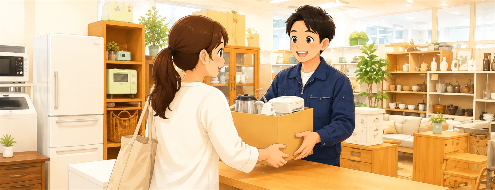 店頭買取の様子